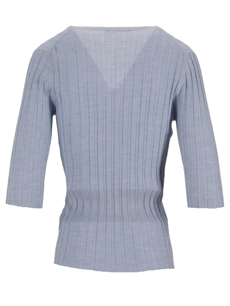 LA ROSE V neck cash/silk hot pink