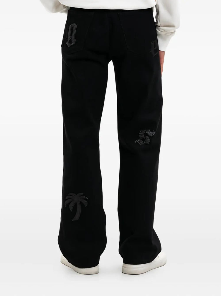 LOGO PATCH STRAIGHT 5 PKTS BLACK - BLACK