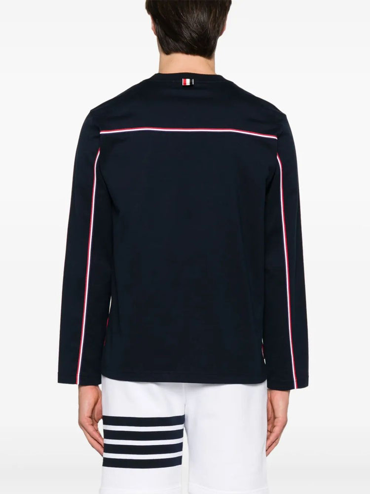 OVERSIZED LONG SLEEVE TEE W/ RWB KNIT TRIM IN MEDIUM WEIGHT JERSEY