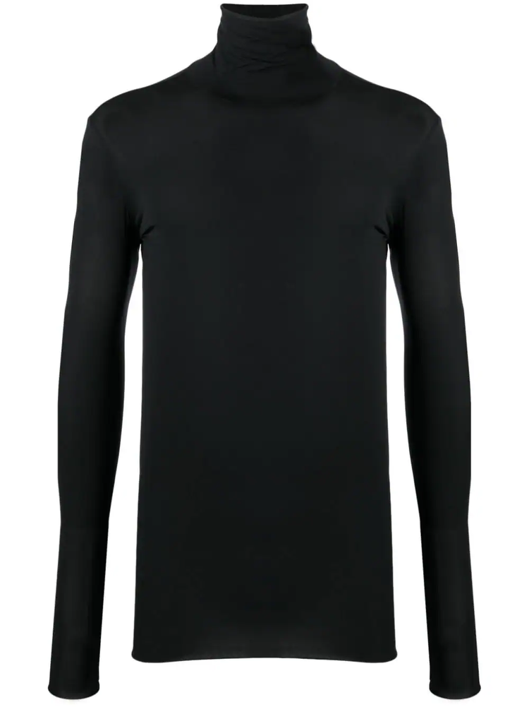 high-neck long-sleeve T-shirt