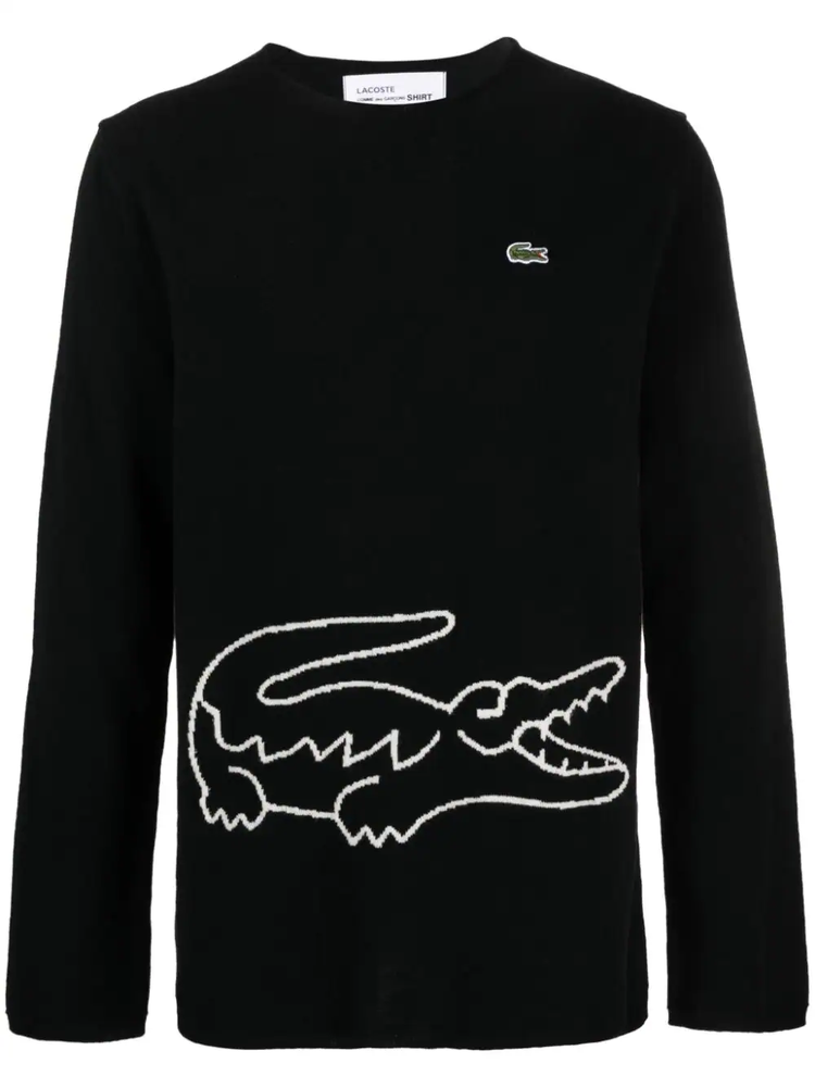 logo-patch wool jumper