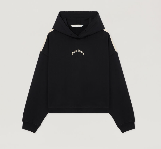 CURVED LOGO LOOSE CROP HOODIE