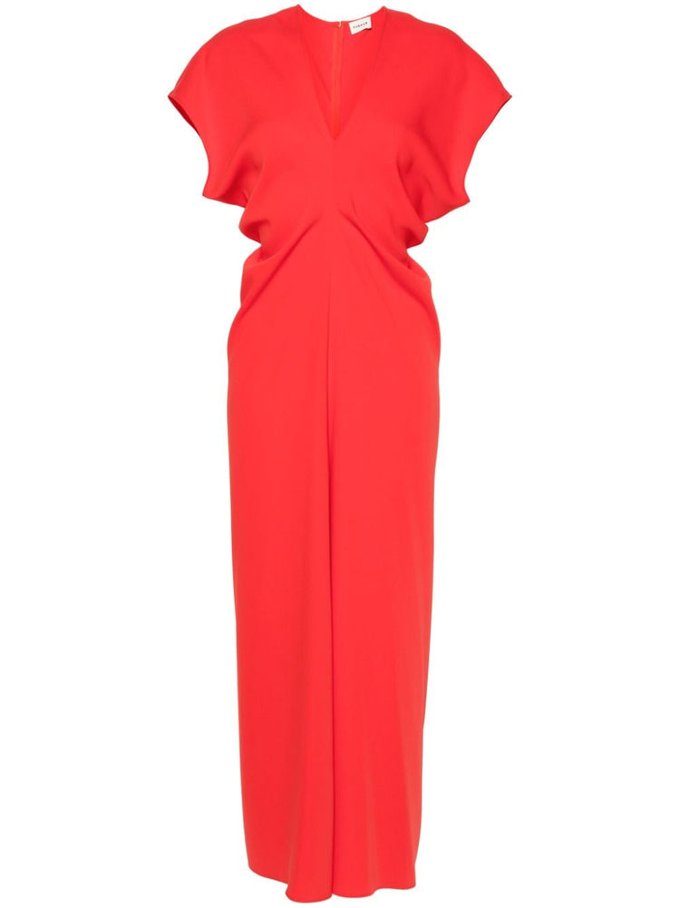 draped cady maxi dress