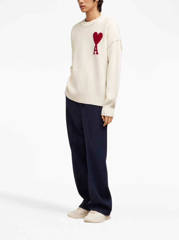 Ami de Coeur intarsia-logo wool jumper
