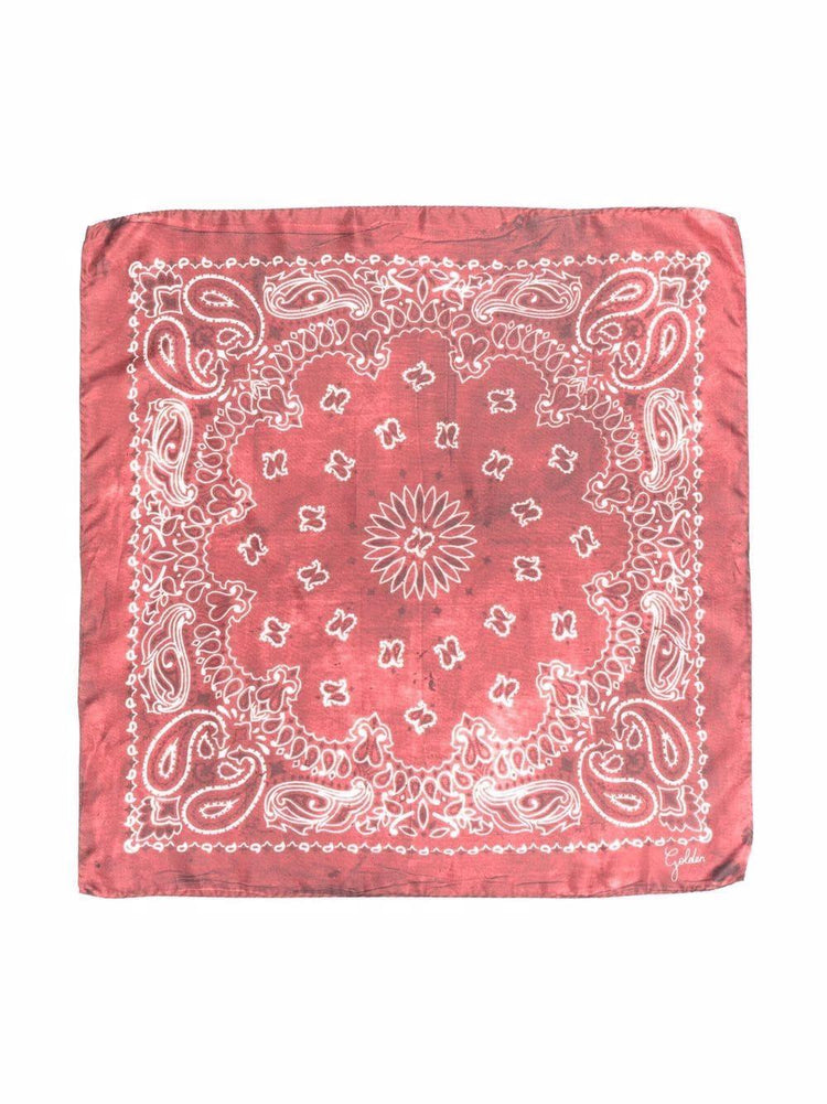 GOLDEN FOULARD PAISLEY PRINT SILK