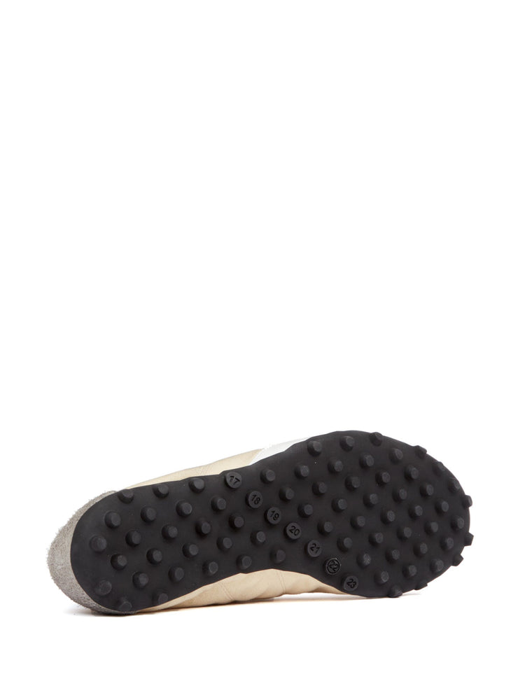 leather lace-up trainers