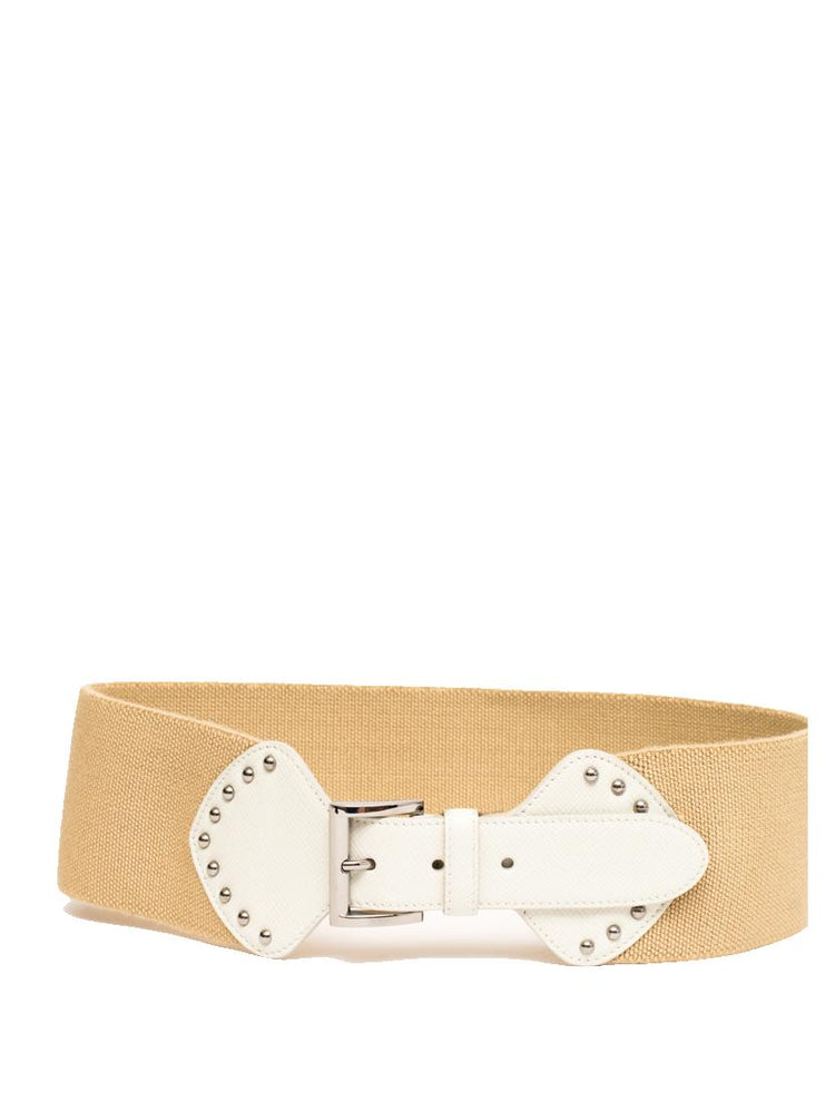 PRADA saffiano leather belt beige blue