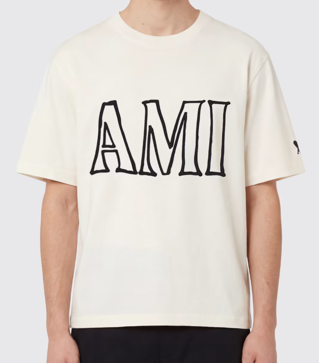 TEESHIRT MANCHES COURTES BOXY FIT AVEC PRINT AMI PARIS DEVANT ET DOS