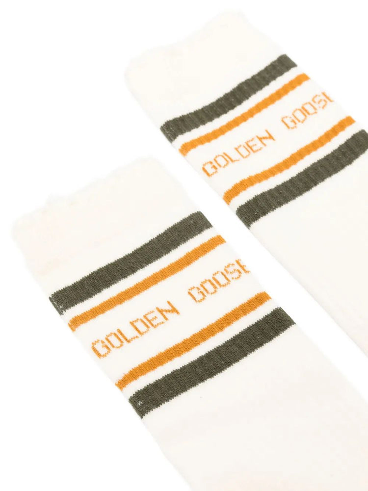 SOCKS HIGH RIB/BI-COLOR/STRIPES/GOLDEN GOOSE/RIPPED