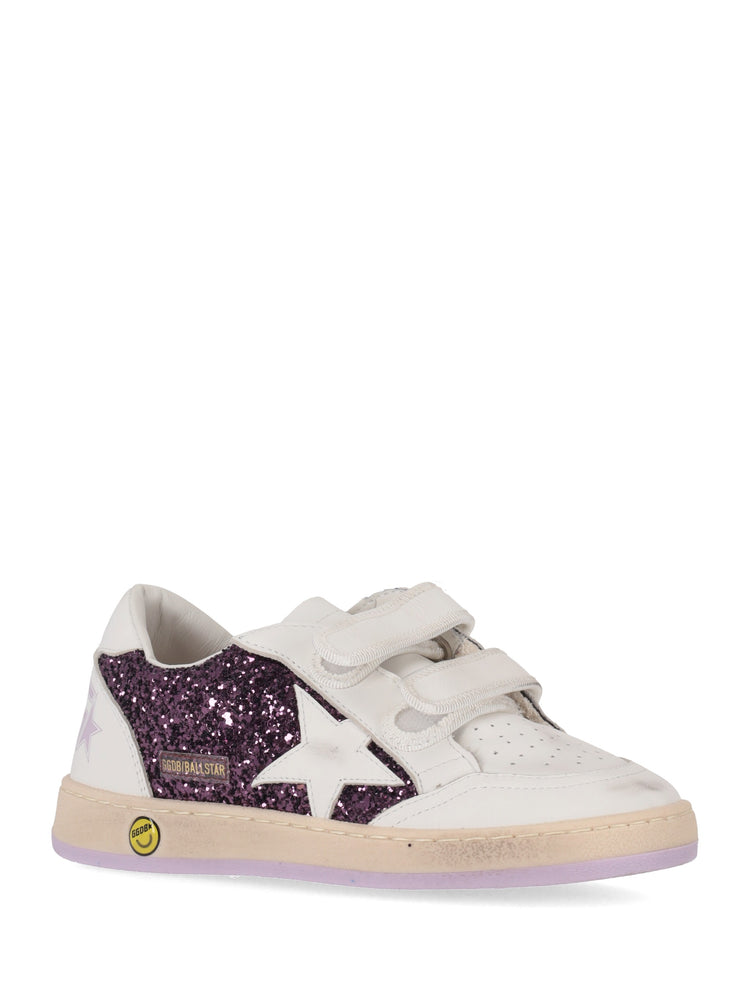 BALLSTAR STRAP GLITTER UPPER LEATHER TOE STRAP STAR HEEL AND SPUR