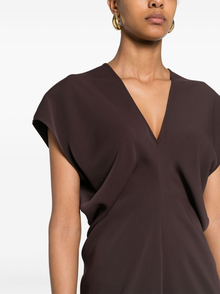 draped cady maxi dress