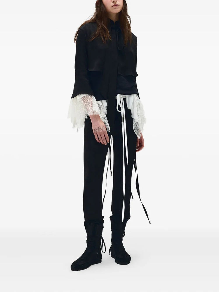 KRISTABEL FITTED HANDKERCHIEF SHIRT WITH LACED BOR