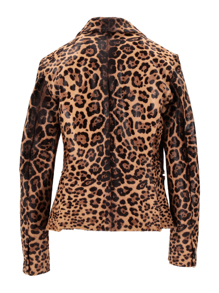 GIACCA sciancrata IN PELLE DI VITELLO STAMPA CAVALLINO