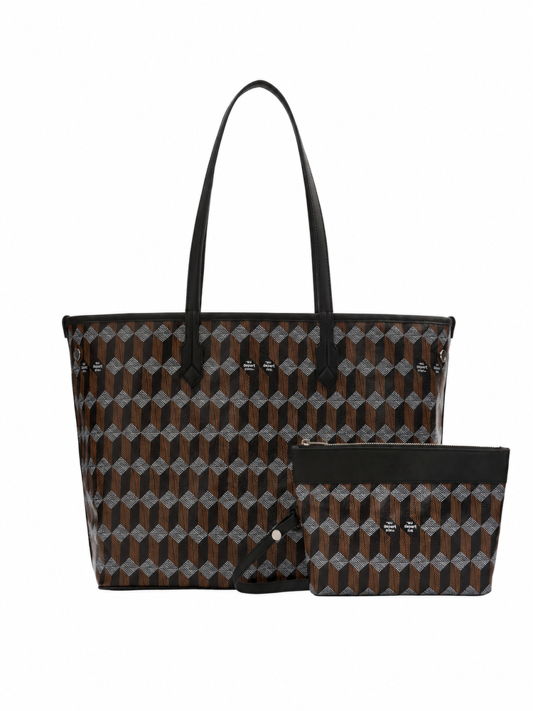 TOTE CALF/COATED CANVAS