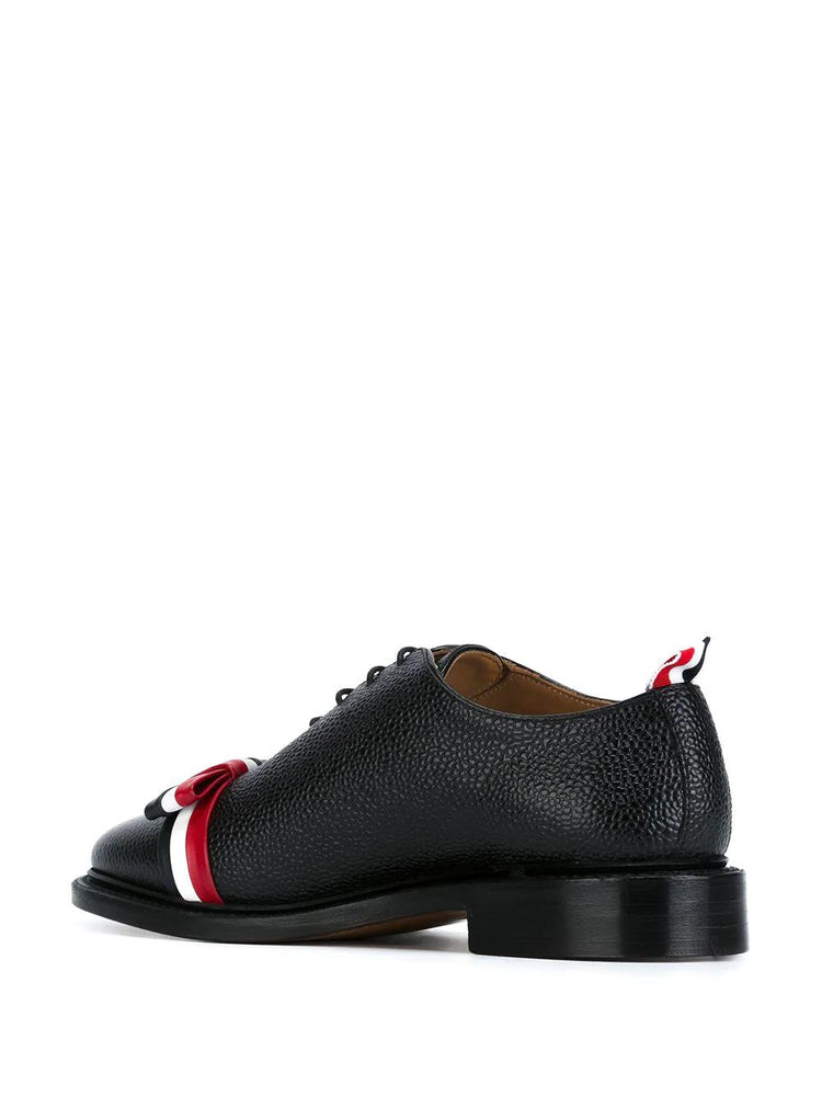 Wholecut tricolour bow shoes