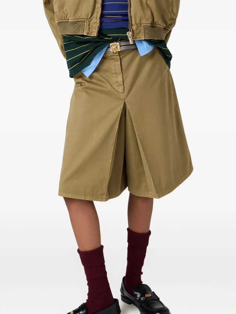 garment-dyed cotton midi skirt