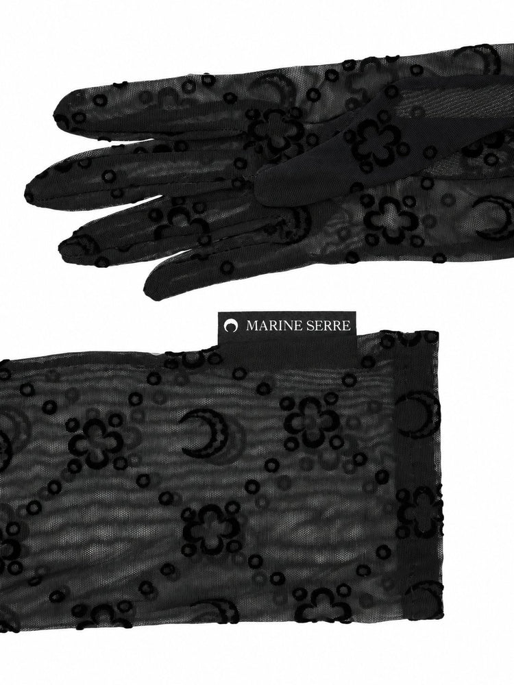 MOONOGRAM MESH FLOCK LONG GLOVES
