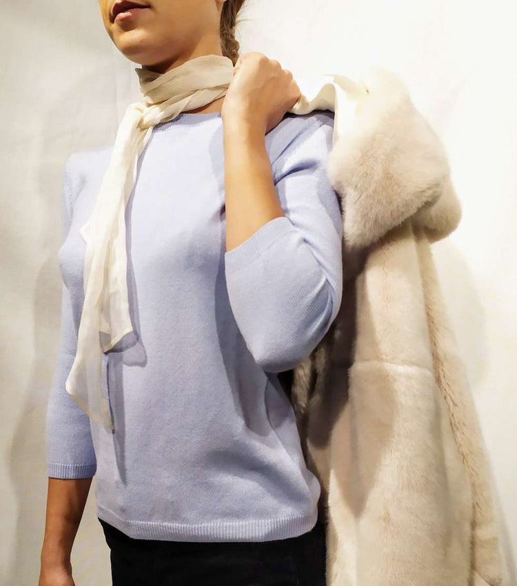 LA ROSE maglia 3/4 cashmere ocra