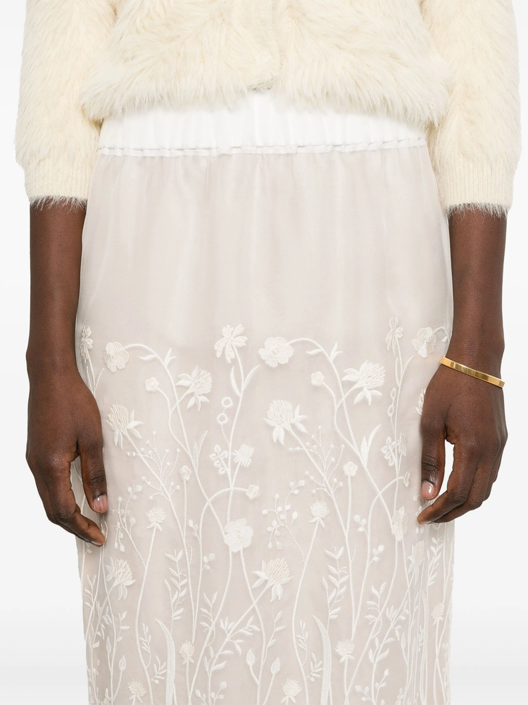 Sorgente embroided tulle skirt