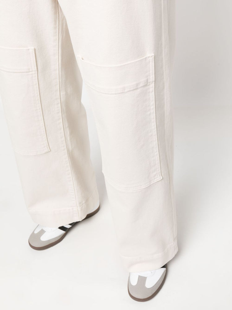 PAROSH multiple-pockets high-waisted trousers