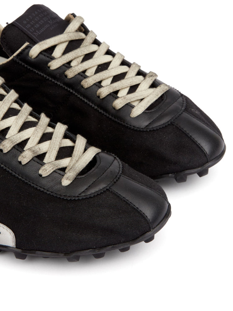 leather lace-up trainers