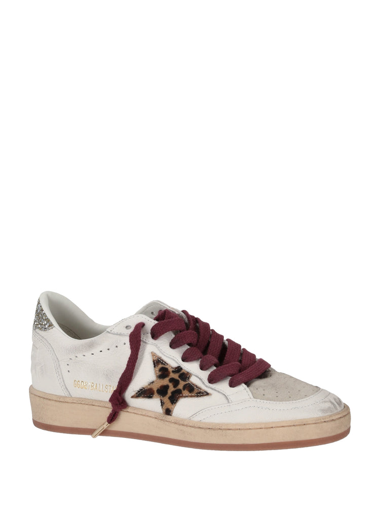 BALLSTAR NAPPA UPPER TOE AND SPUR SUEDE TONGUE HORSY STAR GLITTER HEEL