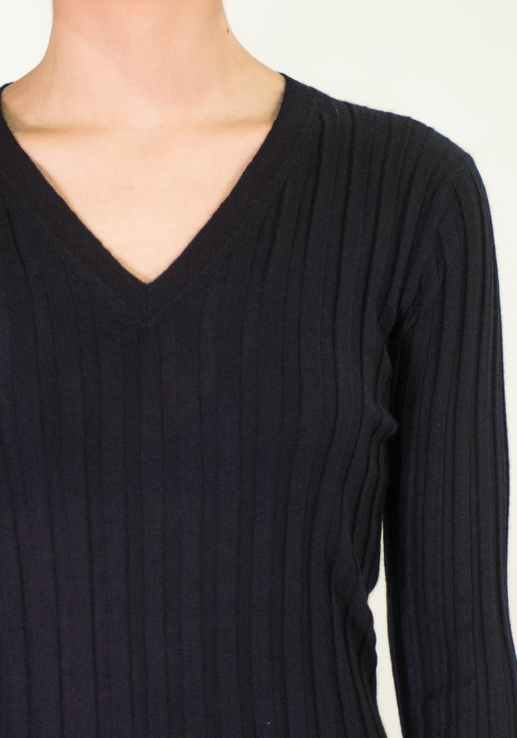 LA ROSE V neck cash/silk hot pink