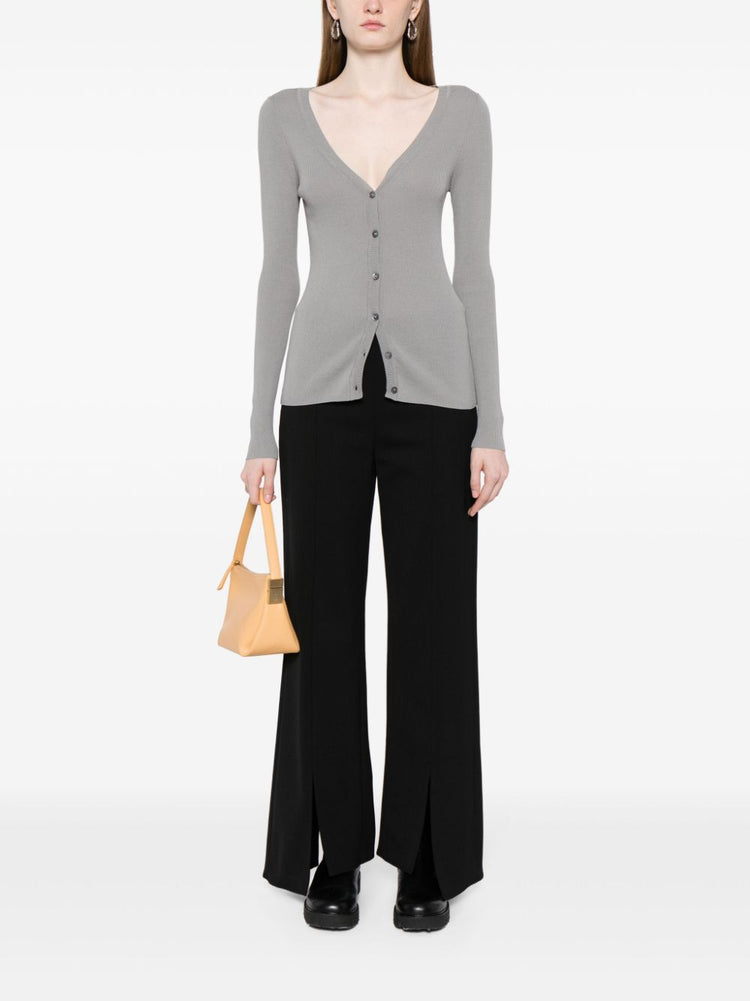 ribbed-knit cardigan