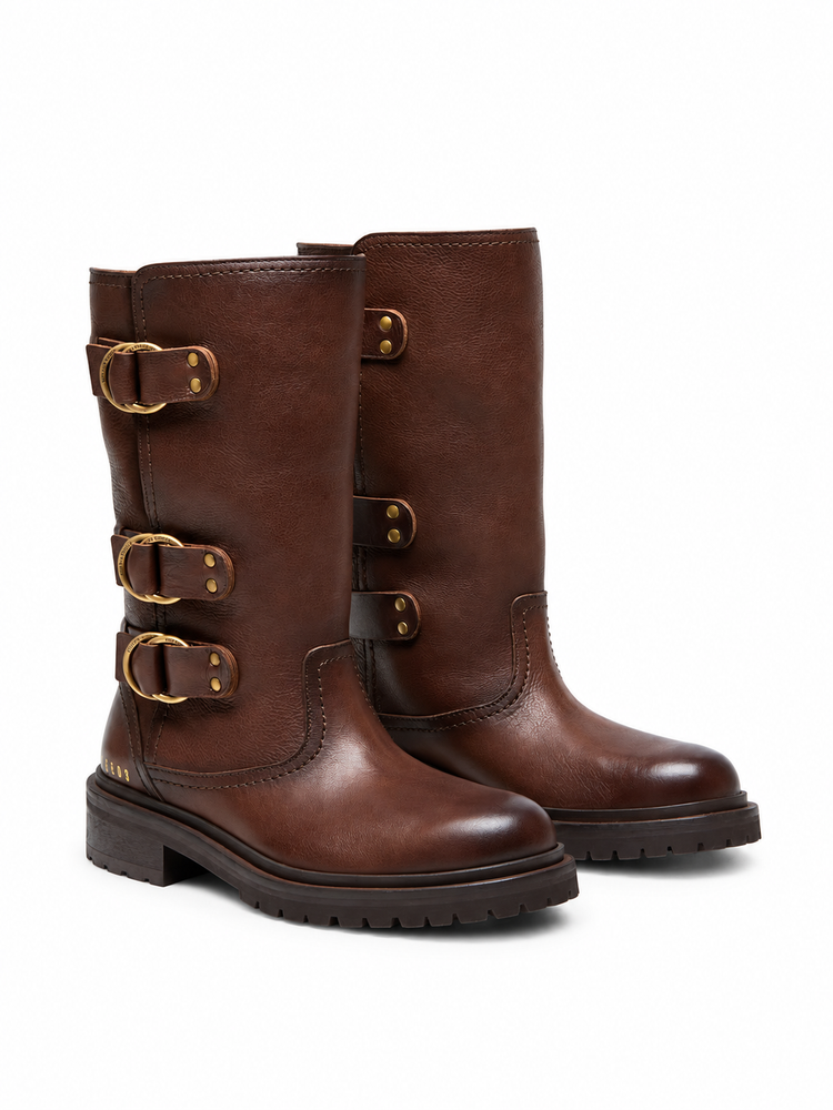KURT WITH STRAPS LEATHER UPPER