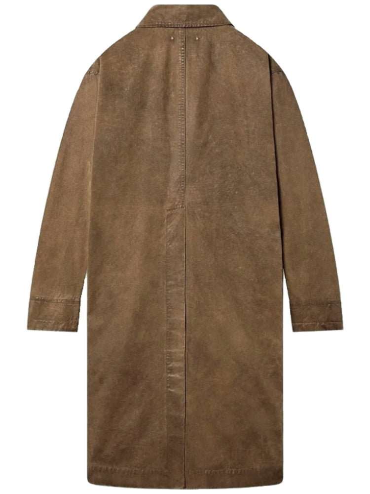 JOURNEY UNISEX TRENCH COAT PHIL WAXED TWILL LEATHER DATAILS