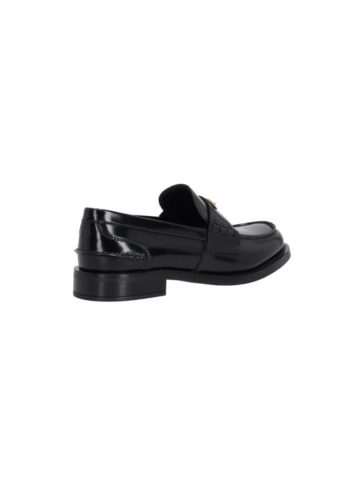 brushed leather loafers