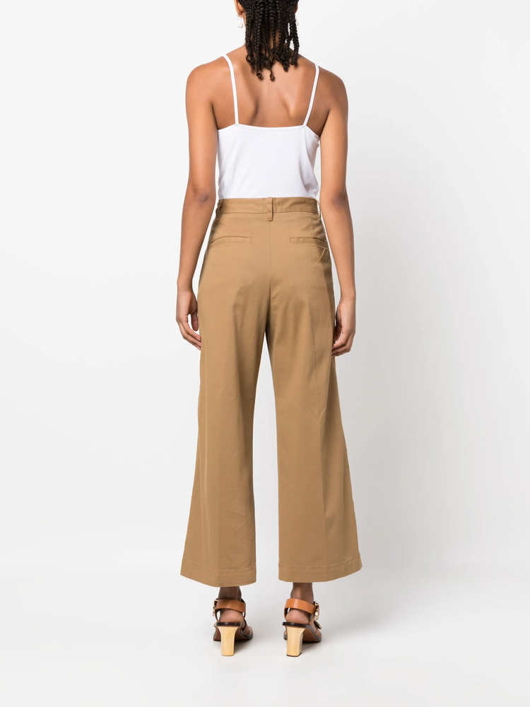 high-waisted cropped trousers