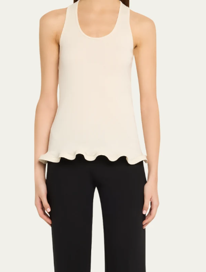 FRILLED HEM RIB TANK