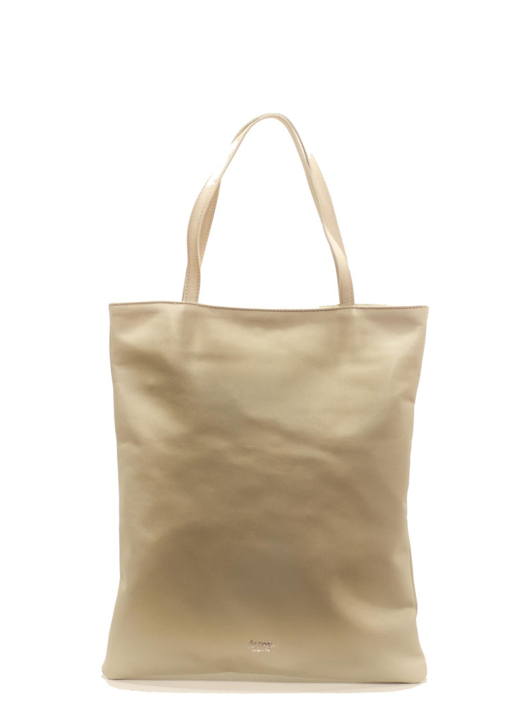 LA ROSE leather tote bag ivory