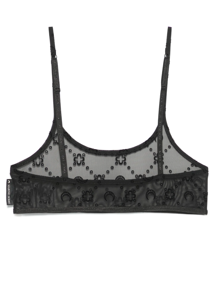 MOONOGRAM MESH FLOCK BRALETTE