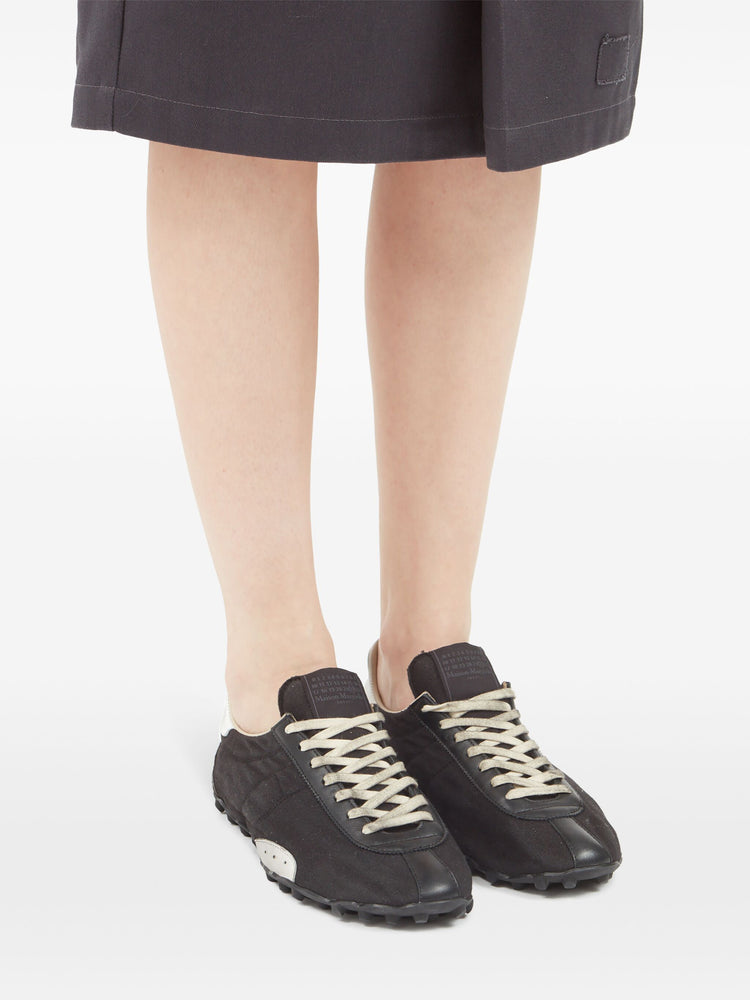 leather lace-up trainers