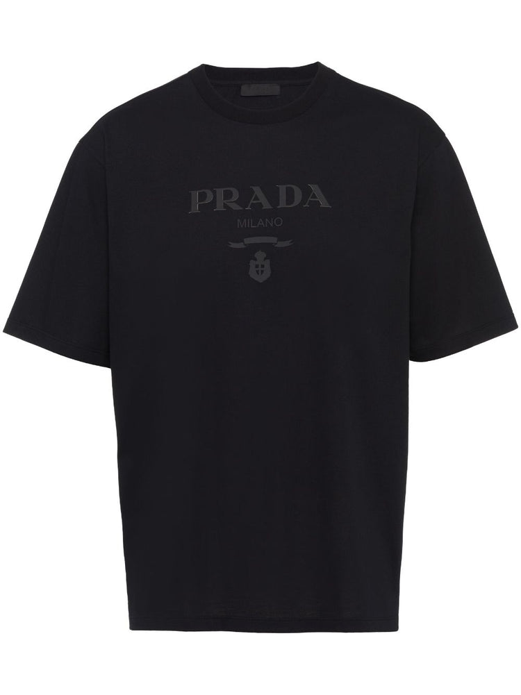 raised logo round-neck T-shirt