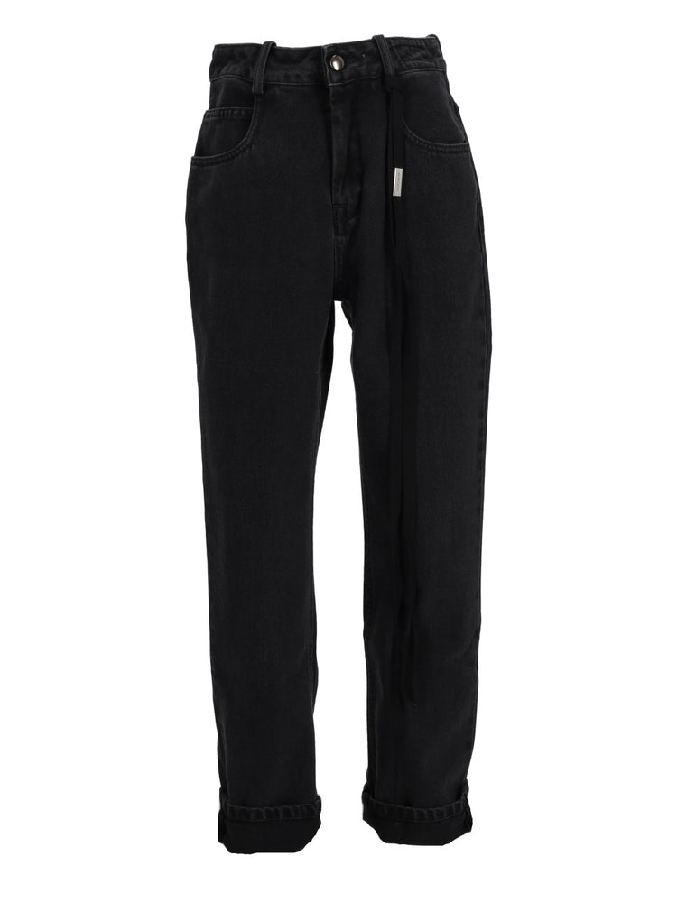 HERME 5-POCKETS SLIM FIT CROPPED TROUSERS FADED DE