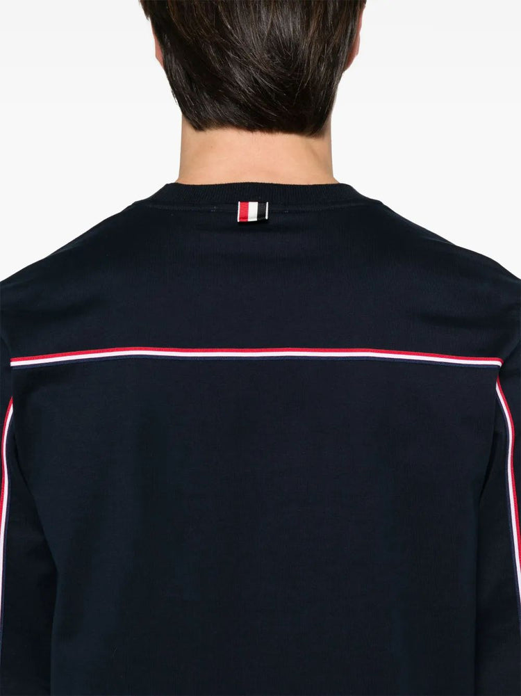 OVERSIZED LONG SLEEVE TEE W/ RWB KNIT TRIM IN MEDIUM WEIGHT JERSEY
