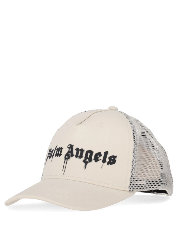 SPRAY LOGO TRUCKER CAP OFF WHITE - BLACK