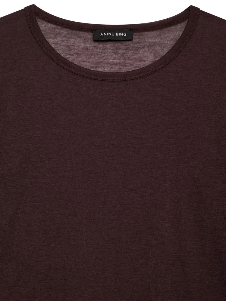 SYLVIE LONG SLEEVE TEE - DARK BROWN