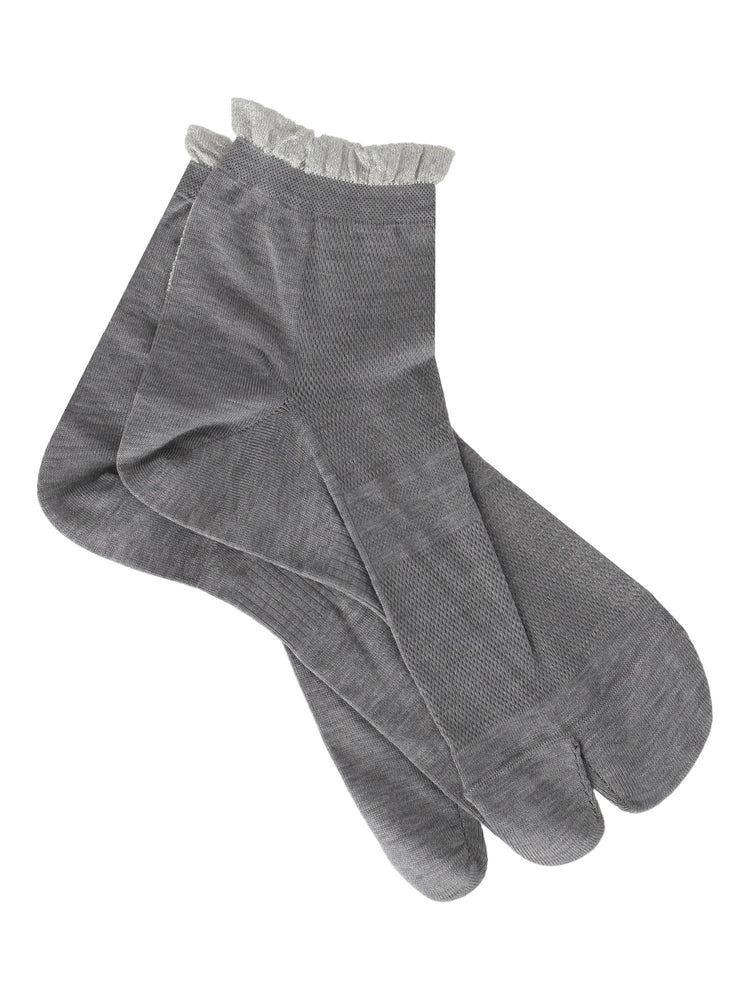 lurex and cotton tabi socks