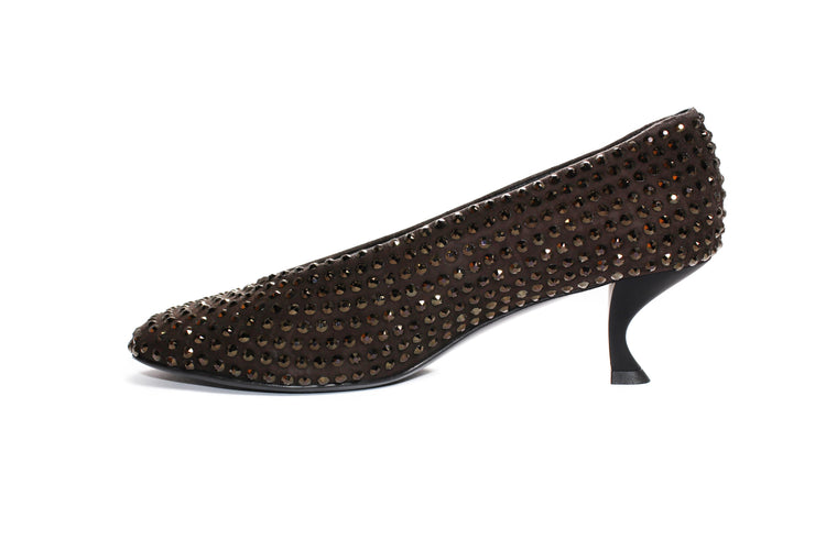 pumps crystal brown