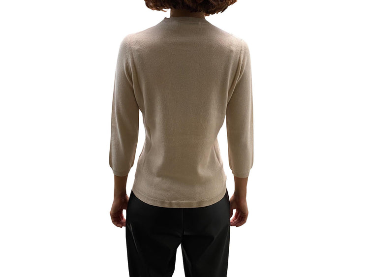 LA ROSE maglia 3/4 cashmere beige chiaro