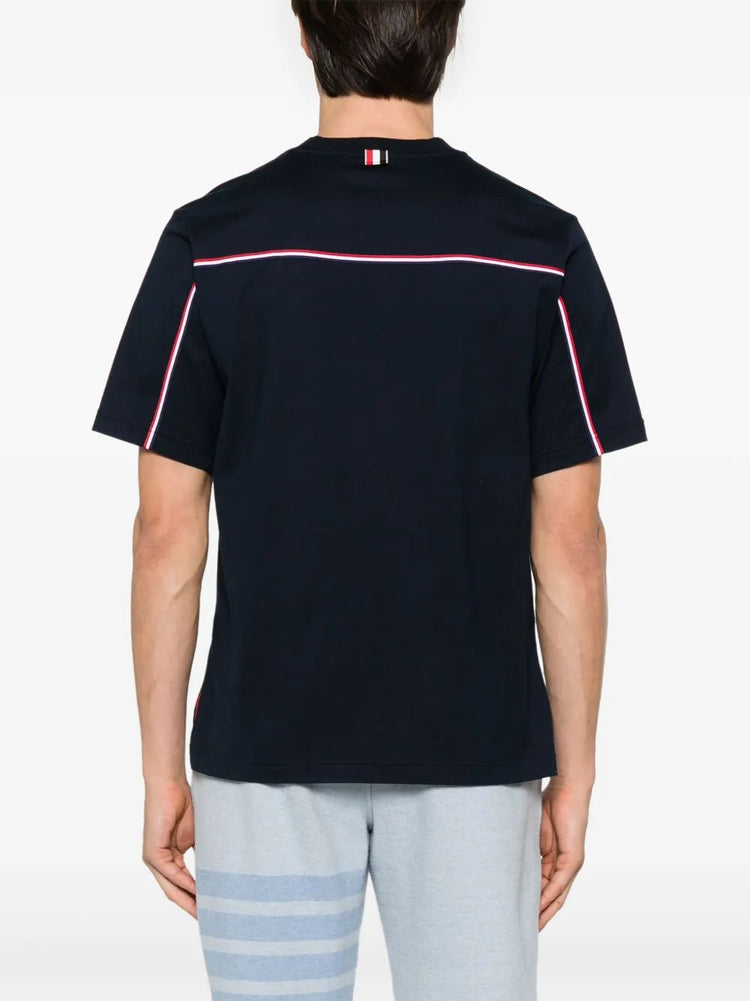 OVERSIZED SHORT SLEEVE TEE W/ RWB KNIT TRIM IN MEDIUM WEIGHT JERSEY