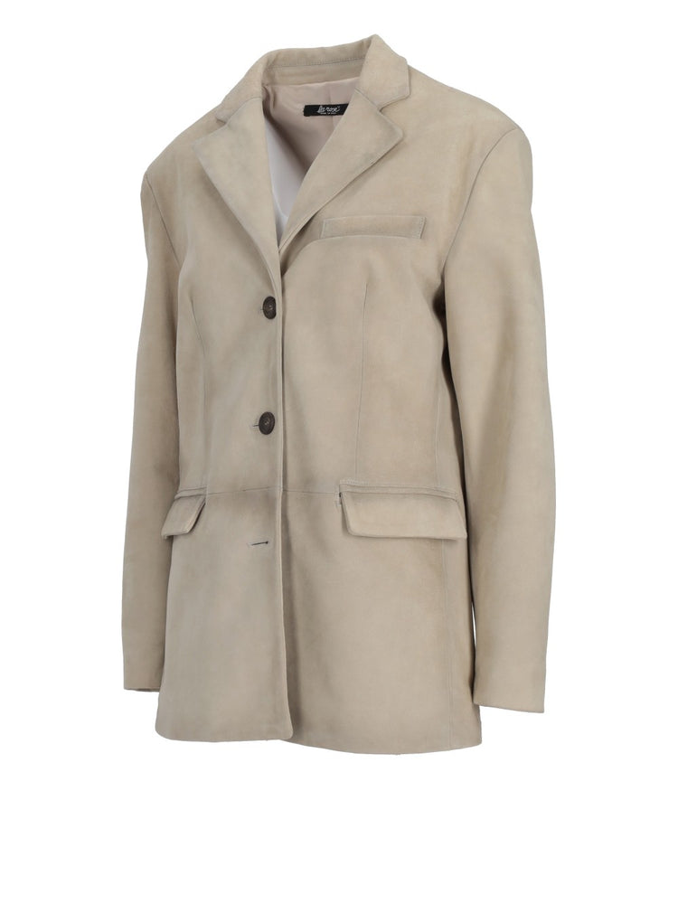 LA ROSE cappotto camoscio avorio