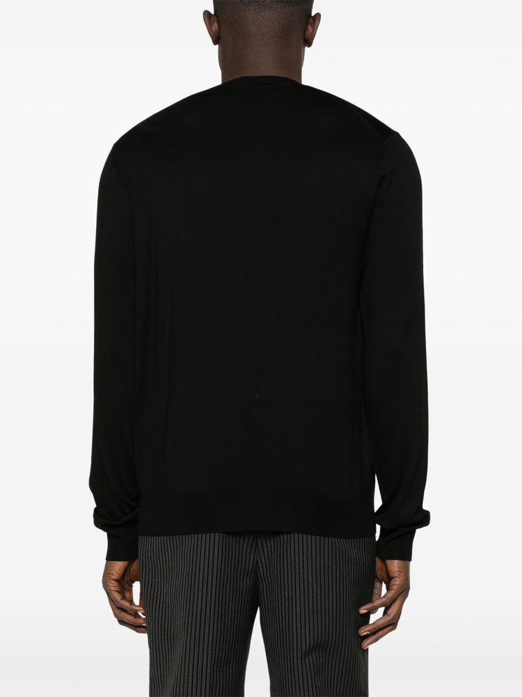 crew-neck silk jumper