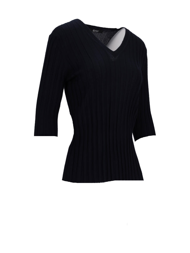 LA ROSE V neck cash/silk hot pink