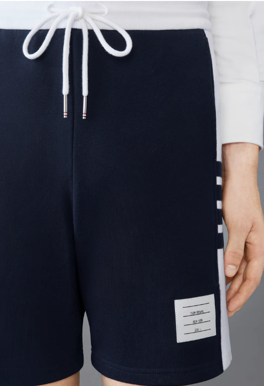 SWEAT SHORTS W/ ENGINEERED 4 BAR IN SOLID CLASSIC LOOPBACK JERSEY