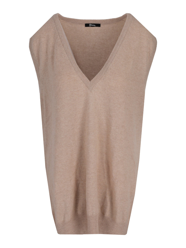 LA ROSE knitwear gilet oversize grigio chiaro
